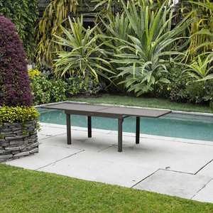 Table de salle à manger extérieure moderne, extensible, légère et durable en aluminium avec plateau extensible pour 6/8 personnes, usage hôtelier - Product Image 3