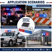 Lampe de signalisation clignotante à LED rouge et bleue à énergie solaire, étanche IP65, visibilité 1000 m pour la sécurité routière et la construction