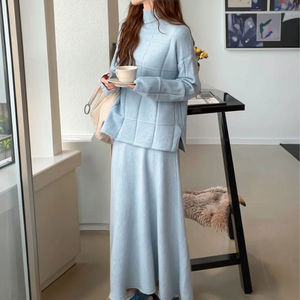 Elegante maglione da donna <span class=keywords><strong>vestito</strong></span> lavorato a maglia <span class=keywords><strong>vestito</strong></span> corto <span class=keywords><strong>tuta</strong></span> da ginnastica abito due pezzi alla moda abbigliamento e <span class=keywords><strong>vestito</strong></span> da donna - Product Image 1