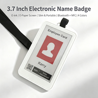 Kartu Kerja Elektronik NFC Reusable untuk Karyawan Kantor, 4 Warna E-ink, Badge Kerja Elektronik, Kartu ID Digital, Epaper Nirkabel, Label Nama ESL
