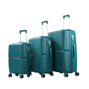 गर्म बिक्री 4 पहियों 20 24 28 इंच 3 pcs पीपी ट्राली सामान सूटकेस के साथ कस्टम लोगो