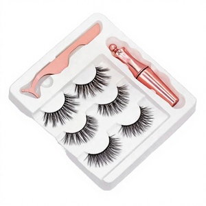 4 Pairs Magnetic Synthetic Eyelashes Eyeliner <b>Kit</b> Natural Soft Individual False <b>Lashes</b> 0 07mm - Product Image 3
