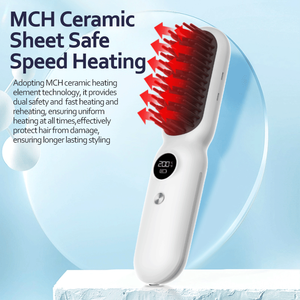 <span class=keywords><strong>Cepillo</strong></span> <span class=keywords><strong>Alisador</strong></span> de Cabello Inalámbrico Recargable con Plasma, 8 Ajustes de Temperatura, Calentamiento Rápido, Anti-Quemaduras - Product Image 4