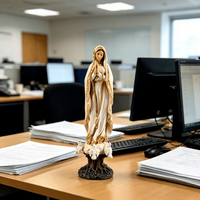 Figurine religieuse en résine Vierge Marie avec colombes blanches et base en racine d'arbre pour décoration de bureau et table