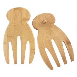 <b>Bamboo</b> Salad Claws 7x4 Inch Eco Friendly Salad Servers For Mixing Serving - Product Image 4