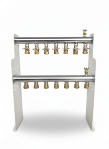 GHTECH GHNOR-7p Collecteur de chauffage par le sol à 7 ports en acier inoxydable, système de chauffage radiant hydronique à eau chaude 496x135x625mm - Product Image 3