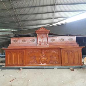 Vintage restore katı ahşap Lectern el dini alanlar için Modern tarzı kilise mobilya oyma sürdürülebilir tiyatro okulu - Product Image 2