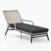 Chaise longue de luxe pour l'extérieur, chaise longue de patio, mobilier de piscine, lit de repos réglable pour villa, resort, hôtel