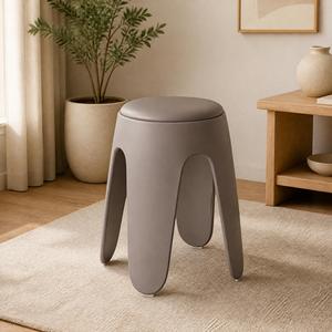 Tabourets modernes hauts avec assise ottoman rembourrée, bancs carrés en plastique épaissi pour adultes et enfants, idéaux pour salon, salle à manger, parc - Product Image 1