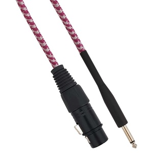 Cable de audio mono Cannon XLR hembra a jack macho de 6.35mm, 1.5 metros, blanco fucsia - Product Image 1