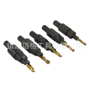 5Pc Round Shank Titanium Plated Countersink Drill Bit Set 6 8 10 12 14mm For Woodworking - Product Image 4