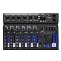 Console de mixage audio Vason FX7 7 canaux mini en métal, avec MP3, Bluetooth, égaliseur 3 bandes, 99 effets, enregistrement externe stéréo/mono