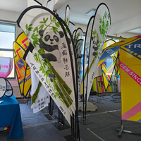 Drapeau à plumes personnalisé de haute qualité avec logo pour la publicité de festival, course, garantie 1 an