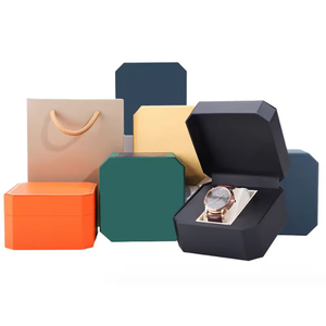 Boîtes de rangement pour bijoux et montres en gros, boîtes rigides avec doublure en éponge, laminage mat, gaufrage - Product Image 4