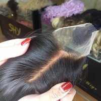 Perruque Lace Closure brésilienne naturelle 5x5 HD, cheveux vierges bruts, nœuds décolorés