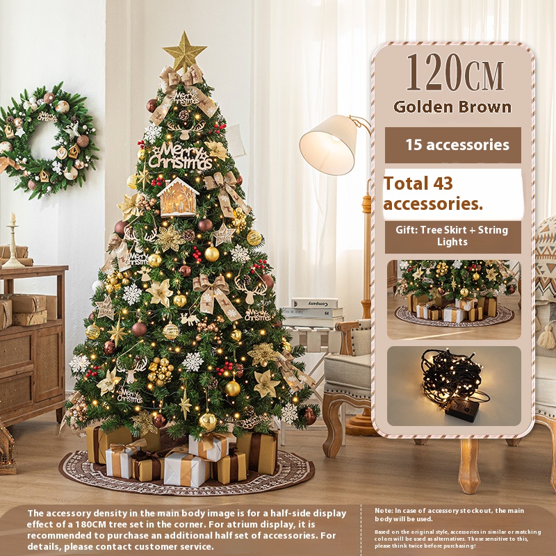 Jupe de sapin de Noël couleur café doré, 120 cm (boîte cadeau non incluse).