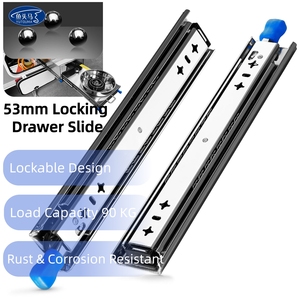 53mm 250lbs Extensión completa Heavy Duty Industrial Slide Rail Lock-In Lock-Out Ball Bearing Cajón Slide <span class=keywords><strong>para</strong></span> cocina Gimnasio al aire libre - Product Image 1