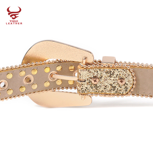 Cinturones de diseñador para niños pequeños personalizados, cinturones de cuero para niños, cinturones de diamantes de imitación dorados occidentales, BB <span class=keywords><strong>Simon</strong></span> para niños - Product Image 5