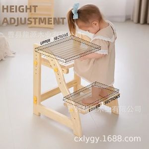Wooden Baby Footstool Double Layer Solid Wood <b>Stool</b> For Home <b>Bathroom</b> Kids Use - Product Image 3