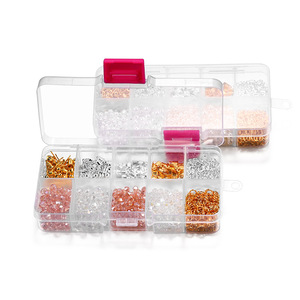 Diy Jewelry Making Kit Crystal Pearl <b>Beads</b> Connectors Clips Earring Components Mixed Shapes Plated Findings For Crafting - Product Image 1
