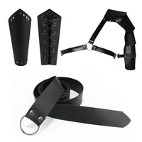Ceinture Médiévale Rétro de Chevalier Viking pour Halloween, Protège-poignets, Sac Banane, Accessoires de Cosplay pour Adultes Hommes, Accessoires de Costume en Gros