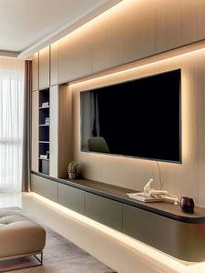Customized Full-<b>wall</b>-mounted <b>TV</b> Cabinet Smart Living Room Furniture Various Colors for the Living Room Modern <b>TV</b> Cabinet - Product Image 5