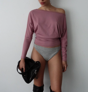 Da donna asimmetrico <span class=keywords><strong>monospalla</strong></span> <span class=keywords><strong>manica</strong></span> <span class=keywords><strong>lunga</strong></span> tinta unita allentata Casual traspirante Logo con scollo a V estivo - Product Image 5