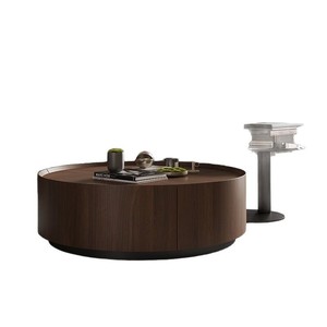 Table basse en bois massif style nordique italien, design moderne de luxe léger pour salon, petit appartement, noyer, 1 pièce, garantie 1 an - Product Image 5