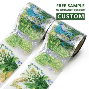 Colored Custom Printed UV spot clear special ink Masking paper Washi Tape