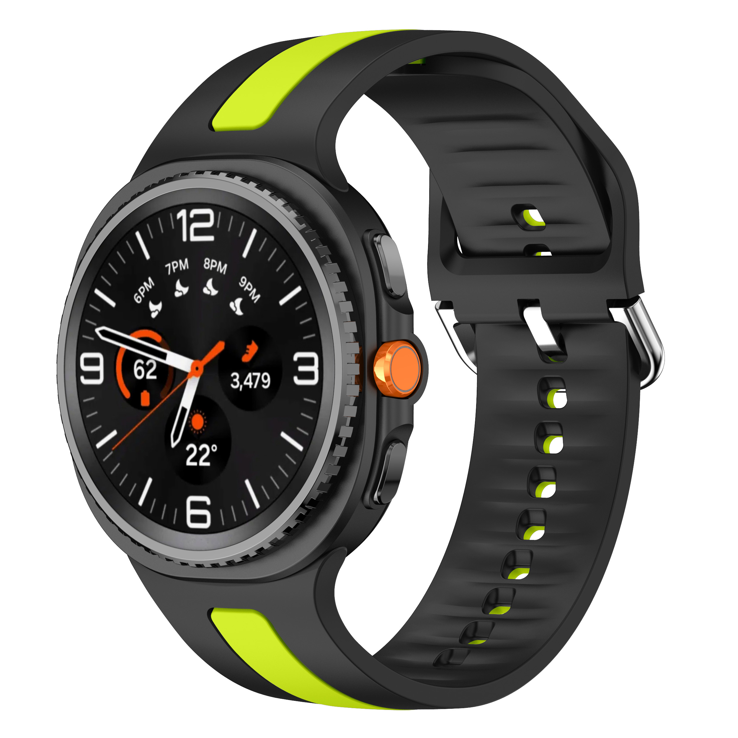 Striped Two-Tone Soft Silicone Watch Strap for Samsung Galaxy Watch 8 /Watch8 Classic Replacement Band (WB1202T)