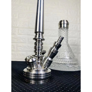 Ensemble de <span class=keywords><strong>chicha</strong></span> MIG 66 avec base en verre, <span class=keywords><strong>chicha</strong></span> en acier inoxydable de fabrication allemande, design à une tuyau MIG, <span class=keywords><strong>chicha</strong></span> narghile - Product Image 3
