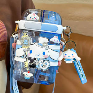 Zuo Mu Sanrio Kuromi <b>Water</b> <b>Bottle</b> Dual Compartment Plastic Cup <b>With</b> <b>Straw</b> Leak Proof Back To School Summer 2024 - Product Image 3
