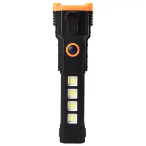Hochwertige tragbare wiederaufladbare Taschenlampe mit Messer und Hammer für Wandern Camping multifunktionale LED-Taschenlampe