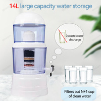Filtre à Eau Multi-Étapes à Pierres Minérales, Pot de Filtration à Gravité 14L 16L pour Eau Potable