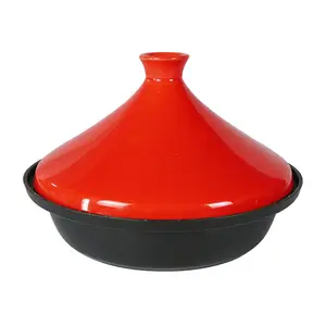 Moroccan Tagine Nonstick Aluminum Induction Base Wholesale Morocco Tagine Enameled Cooking Pot With Porcelain Lid