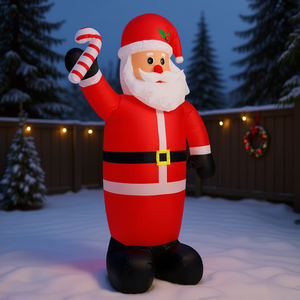 D0102H7H98J Père Noël gonflable de 10 pieds avec lumières LED, décoration de jardin pour les fêtes en plein air - Product Image 2