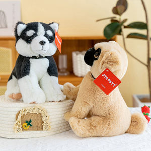 热卖男女通用棕色哈巴狗毛绒动物公仔可爱坐姿毛绒玩具PP填充软棉材质好玩礼品 - Product Image 3