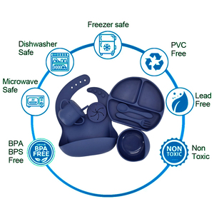 Bol à ventouse en Silicone souple pour bébé, ensemble de fourchette, cuillère, vaisselle antidérapante, plats d'alimentation pour enfants sans BPA - Product Image 2