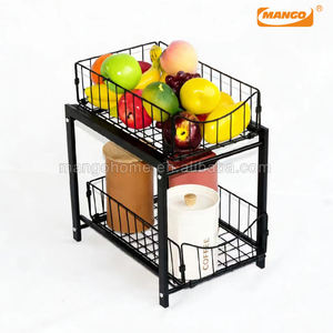 Organizador de Alambre Metálico <span class=keywords><strong>Debajo</strong></span> <span class=keywords><strong>del</strong></span> Fregadero y Estante Deslizante de 2 Niveles <span class=keywords><strong>para</strong></span> Almacenamiento en la Cocina y el Baño - Product Image 2