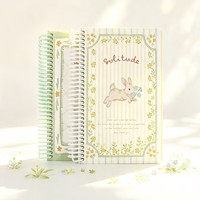 Cuaderno de Regalo Little Rabbit A5S, 100 Hojas, Encuadernado en Espiral con Páginas Interiores Impresas a Color, Encuadernación en Espiral Resistente para Uso Escolar