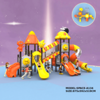 Équipement de terrain de jeux extérieur pour enfants, toboggan en spirale transparent, château, panneau de jeu, ensemble de jeux de parc d'attractions