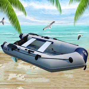 Solarmarine 7 personas 400 CM cubierta de aluminio inferior inflable PVC barco de rescate agua barco de rescate 0,9 MM grueso asalto Kayak