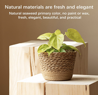Vente chaude Grand panier mural en jonc de mer naturel tressé pour la décoration de plantes de jardin en extérieur