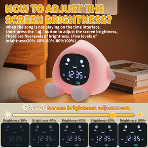 Nhà Máy Thiết Kế Mới Ngủ Huấn Luyện Viên Trẻ Em Đồng Hồ Báo Thức Với Đêm Chức Năng Báo Lại Ánh Sáng Biểu Tượng Tùy Chỉnh Trẻ Em Kỹ Thuật Số Bảng Đồng Hồ - Product Image 4