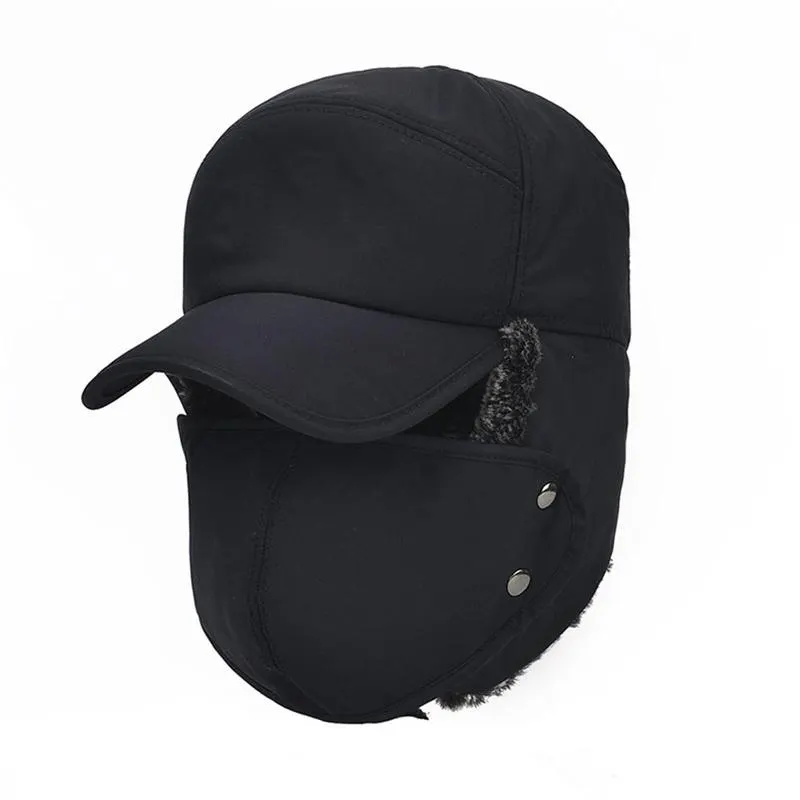 قبعة شتوية للرجال 2021 بسعر الجملة, قبعة شتوية للرجال محاكية لأذن بوم ، قبعات منفوخة ، قبعة Ushanka الروسية ، ليفينج ها