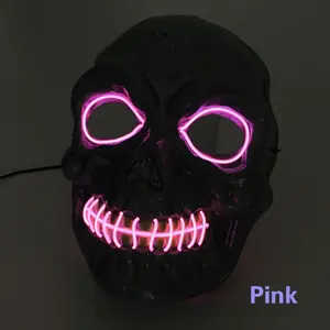 Máscara de zombi brillante con LED Scary Devil Halloween <span class=keywords><strong>Killer</strong></span> Cosplay para casa embrujada PVC plástico para fiesta y Carnaval - Product Image 2