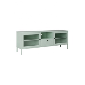 Verde porta in acciaio soggiorno mobili porta vetro TV Cabinet con un cassetto fabbrica diretta camera da letto a buon mercato arredamento - Product Image 2
