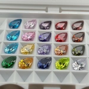 Pierres synthétiques en zircone cubique de qualité 5A HQ Gems, <span class=keywords><strong>jaune</strong></span> clair, forme <span class=keywords><strong>poire</strong></span>, 2X3-13X18, traitement de cirage/entraînement à l'huile - Product Image 3