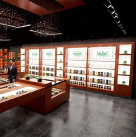 Magasin de détail Design d'intérieur Magasin de fumée Vitrine CBD Vitrine Cabinet Verre pour magasin de fumée