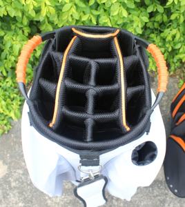 काले नारंगी 14 तरीके व्यक्तिगत डिवाइडर निविड़ अंधकार गोल्फ गाड़ी बैग - Product Image 5